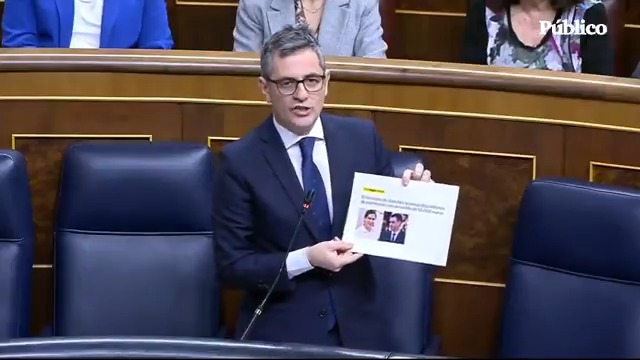 🔴 Felix Bolaños al PP: "Qué vergüenza que un partido de Estado como el PP esté en manos de organizaciones que propagan bulos y que sean palmeros de la ultraderecha"👇
