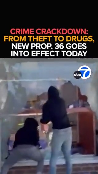 After years of smash-and-grab robberies and shoplifting sprees, CA voters said they'd had enough. Prop. 36 goes into effect today, rolling back the criminal justice reforms that critics say fueled the state's crime spike. The harsher new penalties - This morning at 6 from ABC7.
