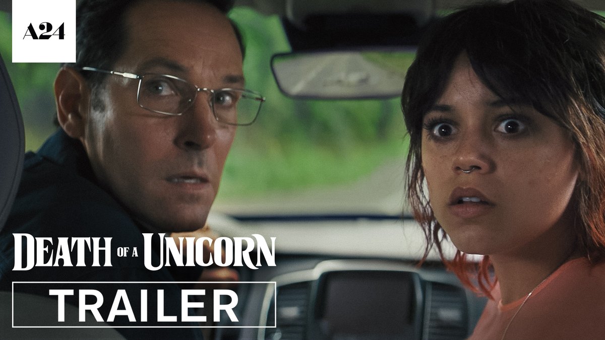 First trailer for ‘DEATH OF A UNICORN’, starring Paul Rudd and Jenna Ortega. In theaters in Spring 2025.