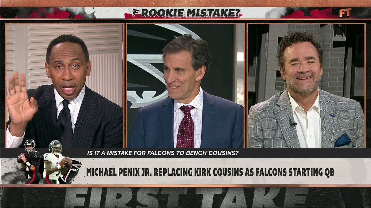 "Either [Kirk Cousins] is injured and they know more than we do, or Penix is lighting it up in practice." 😯 Jeff Saturday and Stephen A Smith react to the Falcons benching Kirk Cousins and starting rookie QB Michael Penix Jr. 👀