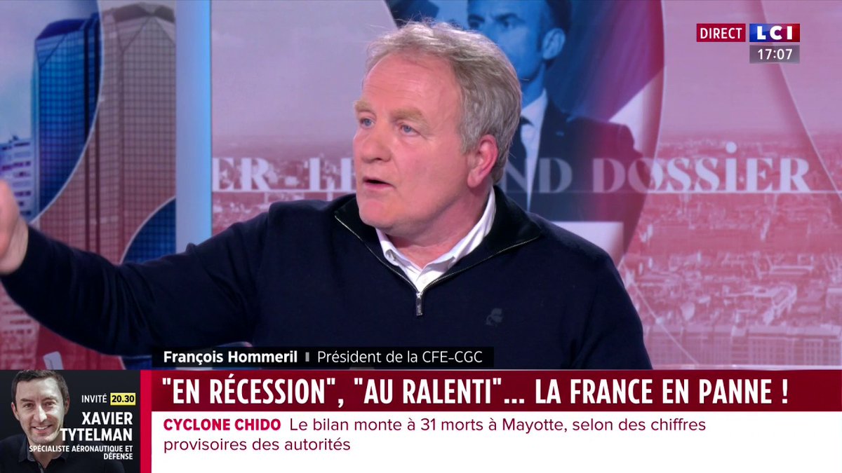 💬 "La France se prépare aujourd'hui à un destin de Bangladesh" avertit François Hommeril président de la CFE-CGC