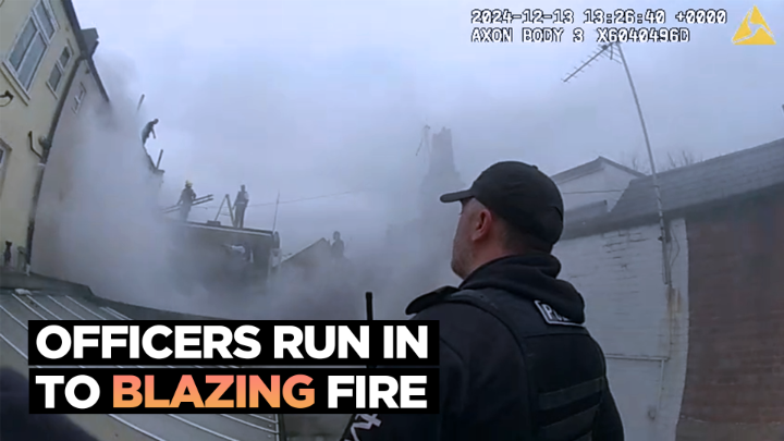 Two heroic police officers rushed into a blazing building to save residents trapped inside. Without hesitation they ran towards danger and courageously battled through the thick, choking smoke ensuring everyone escaped safely.