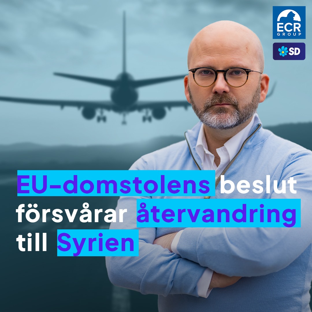 EU ska respektera folkviljan Europas regeringar stÄr inför ett demokratiskt vÀgskÀl. EU-domstolen har genom ett beslut i oktober försvÄrat ÄtervÀndandet till Syrien. Det stÀller oss inför ett fundamentalt demokratiskt val: Ska folkvalda regeringar kunna fatta beslut som speglar medborgarnas önskemÄl och nationella intressen, i detta fall verkstÀllandet av utvisningar, eller ska vÀnstertolkningar av EU-rÀtten fortsÀtta styra migrationspolitiken? Om ÄtervÀndandet hindras stÄr EU inför bÄde en demokrati- och legitimitetskris. UtgÄngspunkten mÄste vara att folket bestÀmmer. Men sÄ Àr det inte i EU idag. Beslutsmakten mÄste tillbaka till folket. Det Àr helt olegitimt att utlÀndska domare stÄr i vÀgen för demokratiska beslut. Den vÀg vi vÀljer nu Àr helt avgörande för Europas framtid. Ska vi ha demokrati och folkstyre, eller ska vi fortsÀtta lÄta makten glida lÀngre och lÀngre bort?