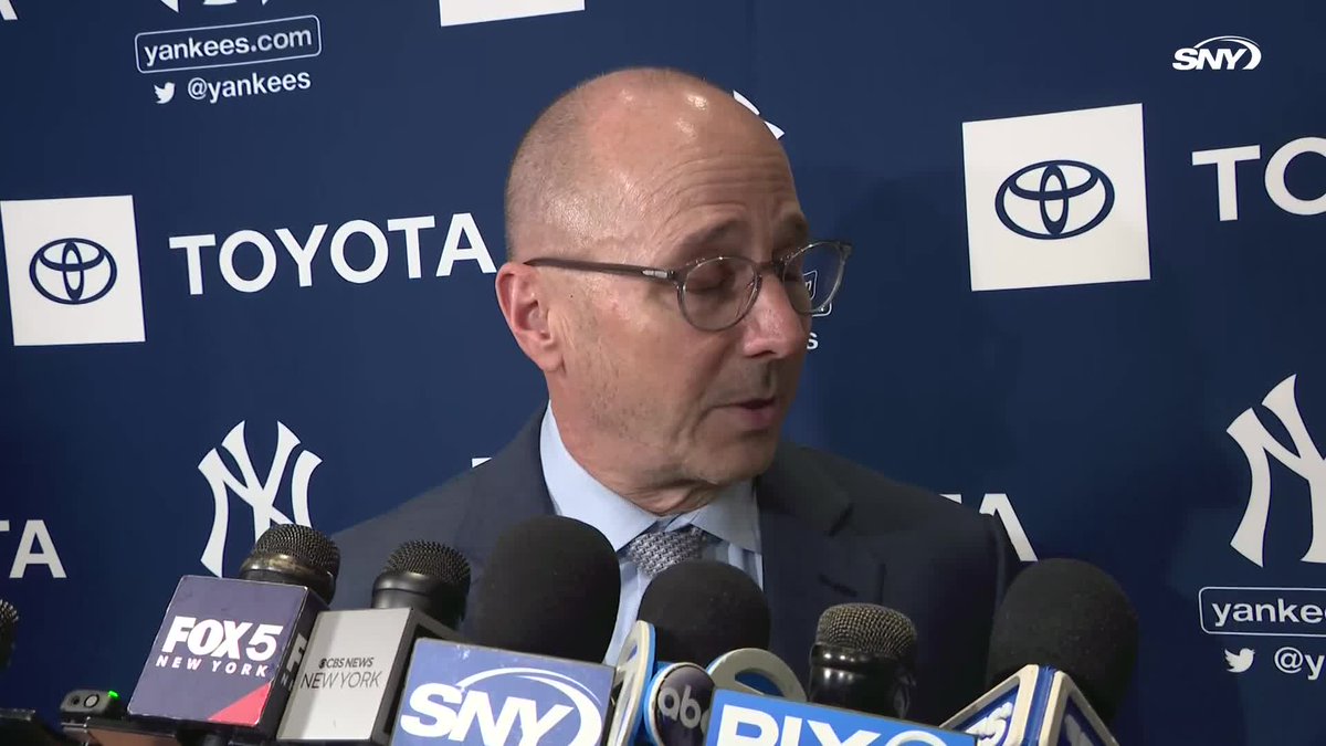 Brian Cashman's message to Yankees fans: "We're getting after it. Our intention is to find a way back to the World Series. Stay tuned."
