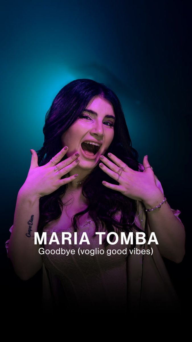 “Se ti vuoi perdere nei miei occhi blu devi lasciarti andare molto di più” 🎶 #MariaTomba canta “Goodbye (voglio good vibes)” #SaràSanremo #Sanremo2025