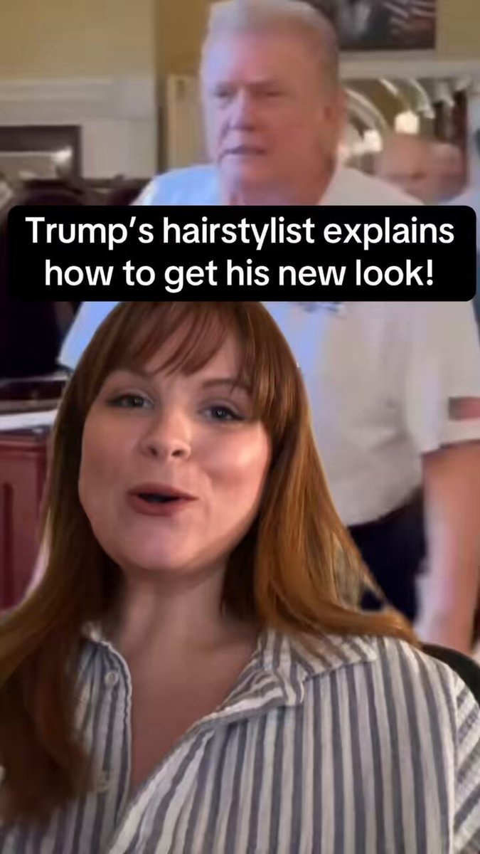 honored to be the person behind trump’s brand new hairstyle 🇺🇸❤️❤️