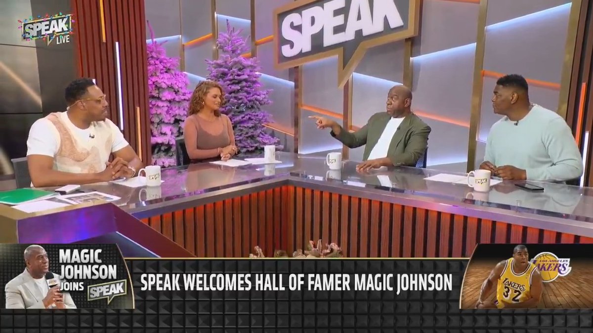.Earvin Magic Johnson gives Joy Taylor her flowers 💐 "A lot of women of color are sitting in this seat because of you. Don't forget that."