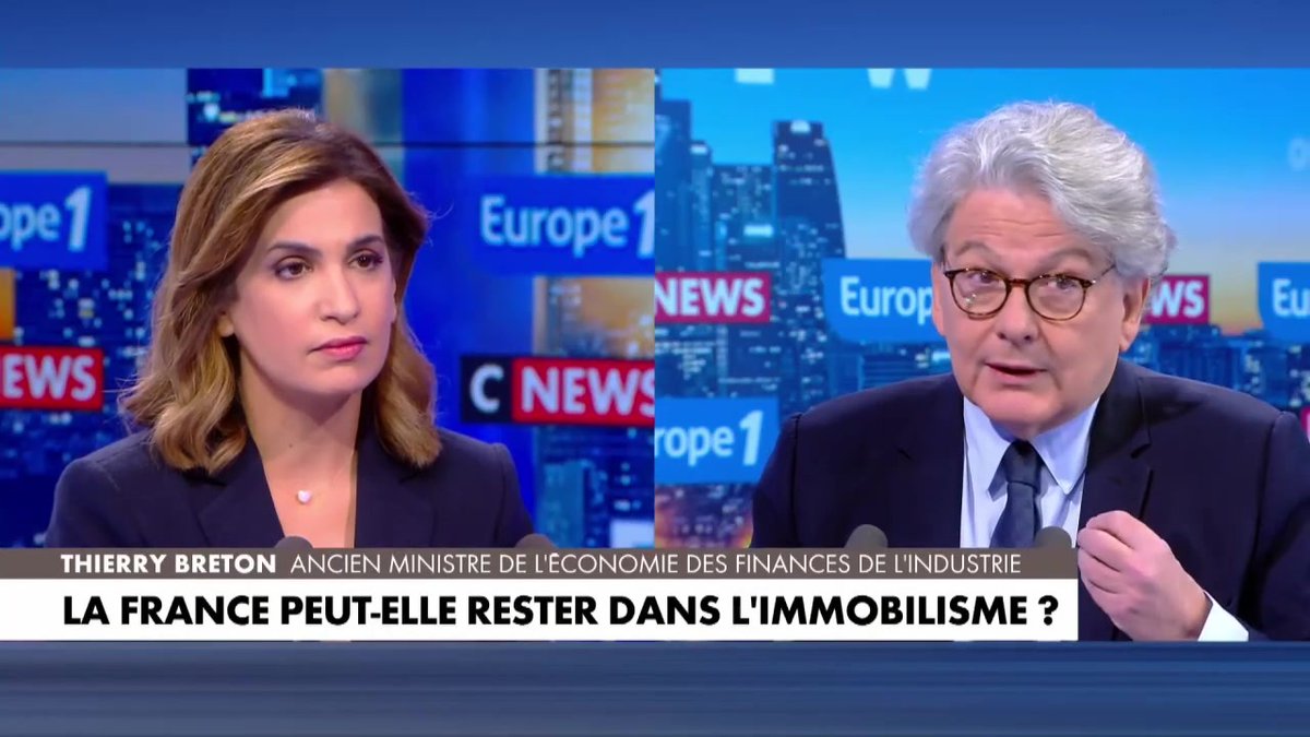 Budget : "je n'avais jamais vu ça (...) on ne peut plus rester comme ça, les entreprises sont à l'arrêt" déclare Thierry Breton #LaGrandeITW #Europe1