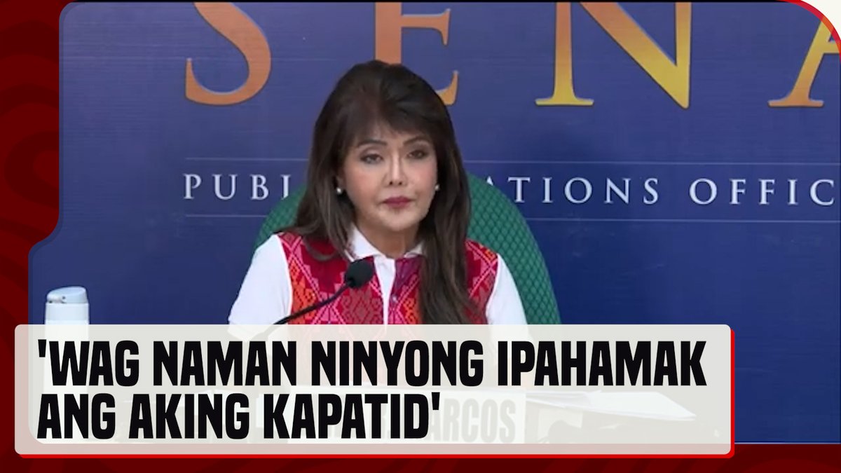 Nanawagan si Sen. Imee Marcos na ‘wag ipapahamak ang kapatid na si Pres. Bongbong Marcos sa gitna ng mga isyu sa panukalang 2025 national budget. #News5 | via Maeanne Los Baños-Oroceo