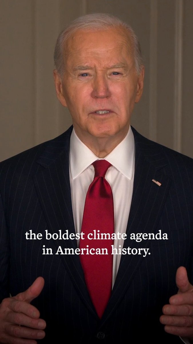 Today, I'm building on my Administration's historic climate record by setting an ambitious new goal to cut greenhouse gas emissions by more than 60% by 2035. We're the United States. Together, I know we can do this.