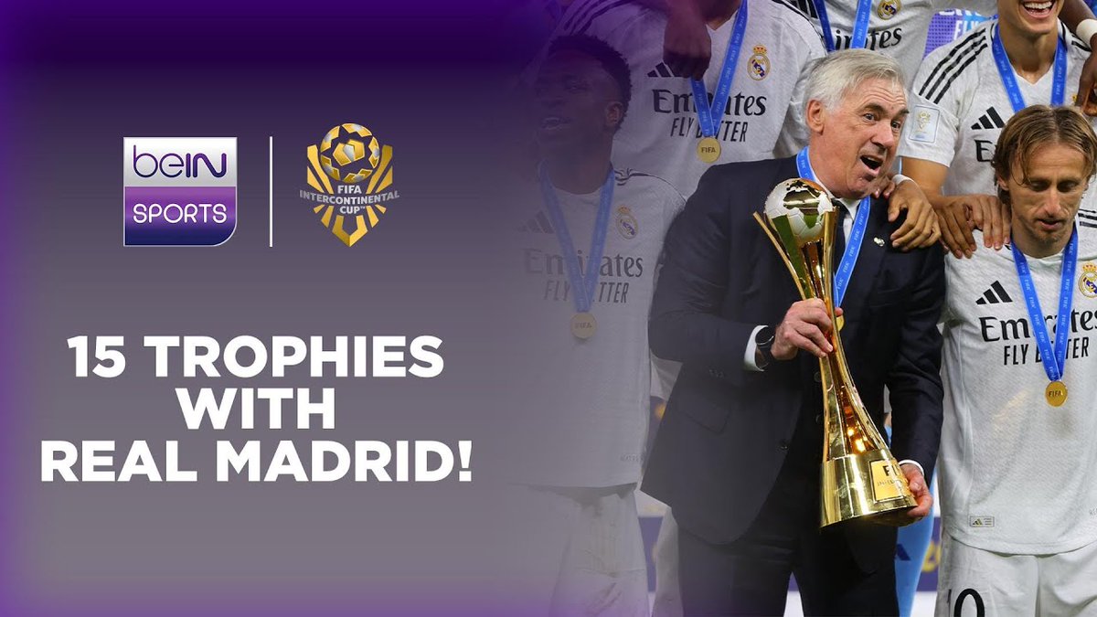 🚨 Upacara penuh pengangkatan trofi saat Real Madrid juara FIFA Intercontinental Cup 2024 di Lusail Stadium! 🏆🤍 #WorldCham9ions 🎥 Melalui beIN SPORTS Indonesia.