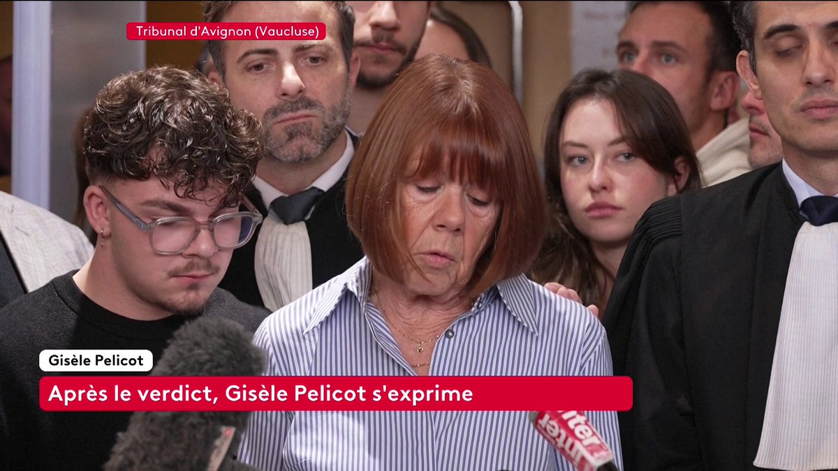 🇫🇷👑 FLASH | "Je pense aux victimes non-reconnues" : Gisèle Pelicot prend la parole à l'issue de la fin du procès des viols de Mazan.