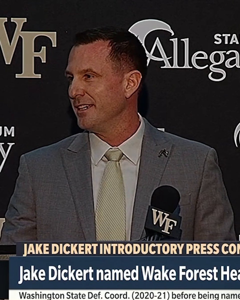 “Coach Clawson represents the best of Wake Forest … I am just truly honored to follow in his footsteps.” Jake Dickert takes a moment to thank Dave Clawson 👏 Wake Forest Football