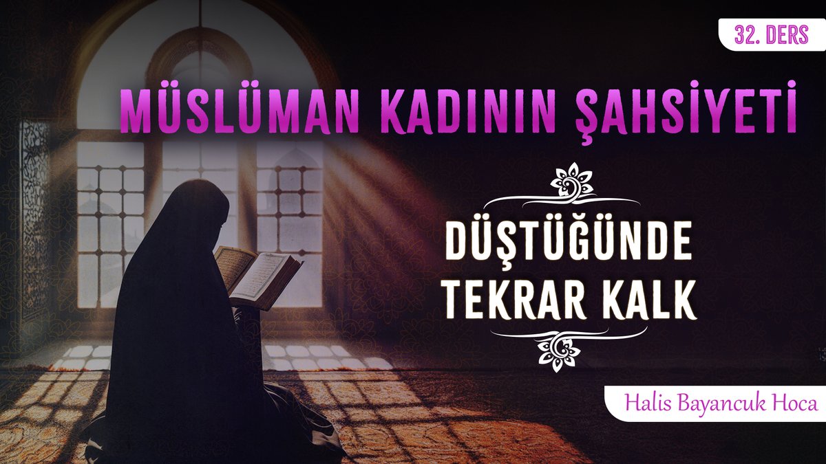 📕 "Korkup sakınan (muttakileri), şeytanlar (vesvese ve kışkırtmalarıyla) kuşattığında, (Allah’ı) anıp hatırlarlar. (Bir de ne göresin hemen o hâlden kurtulmuş, şeytanın vesvesesine karşı) basiretli hâle gelmişlerdir." (7/A'râf, 201) 🖊️ Müslüman Kadının Şahsiyeti 32