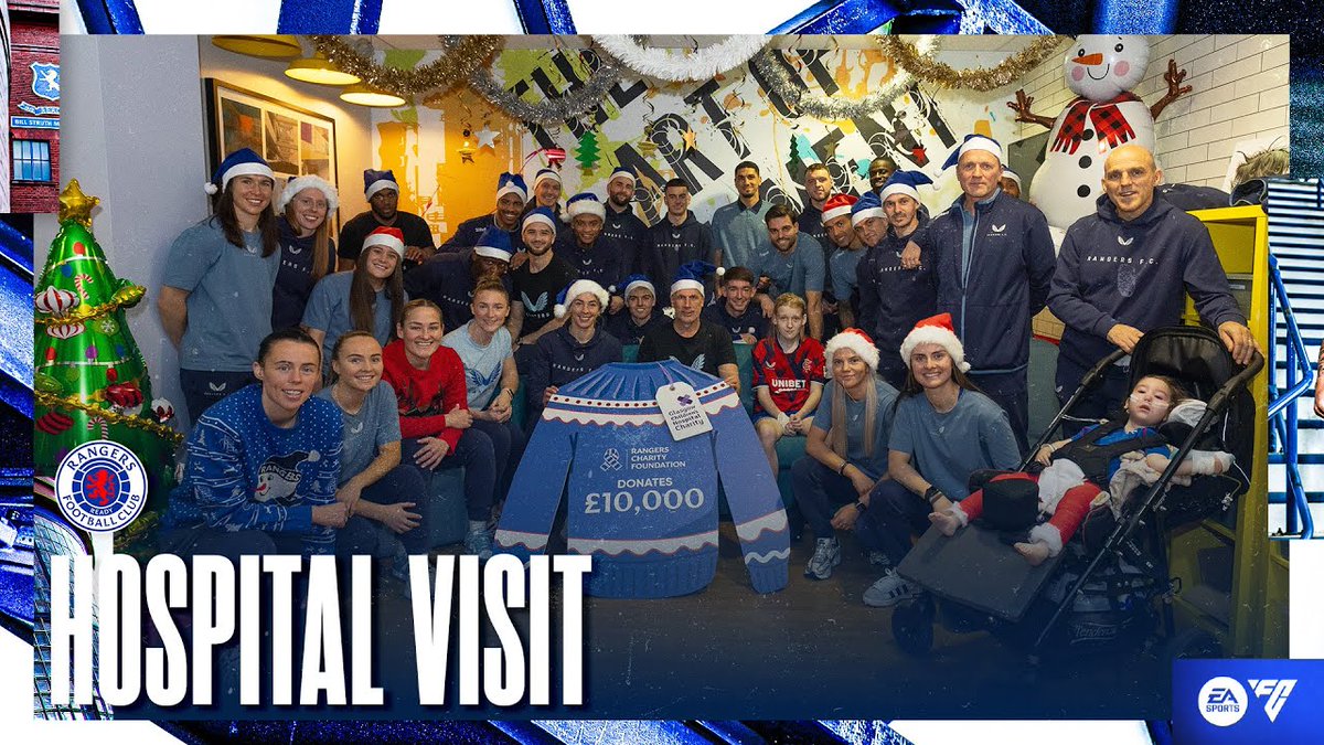 💙 #RangersFC Men’s and Women’s players and coaching staff visited the Royal Hospital for Children yesterday to meet children and their families. The Rangers Charity Foundation also handed over a £10,000 donation to the Glasgow Children's Hospital Charity.