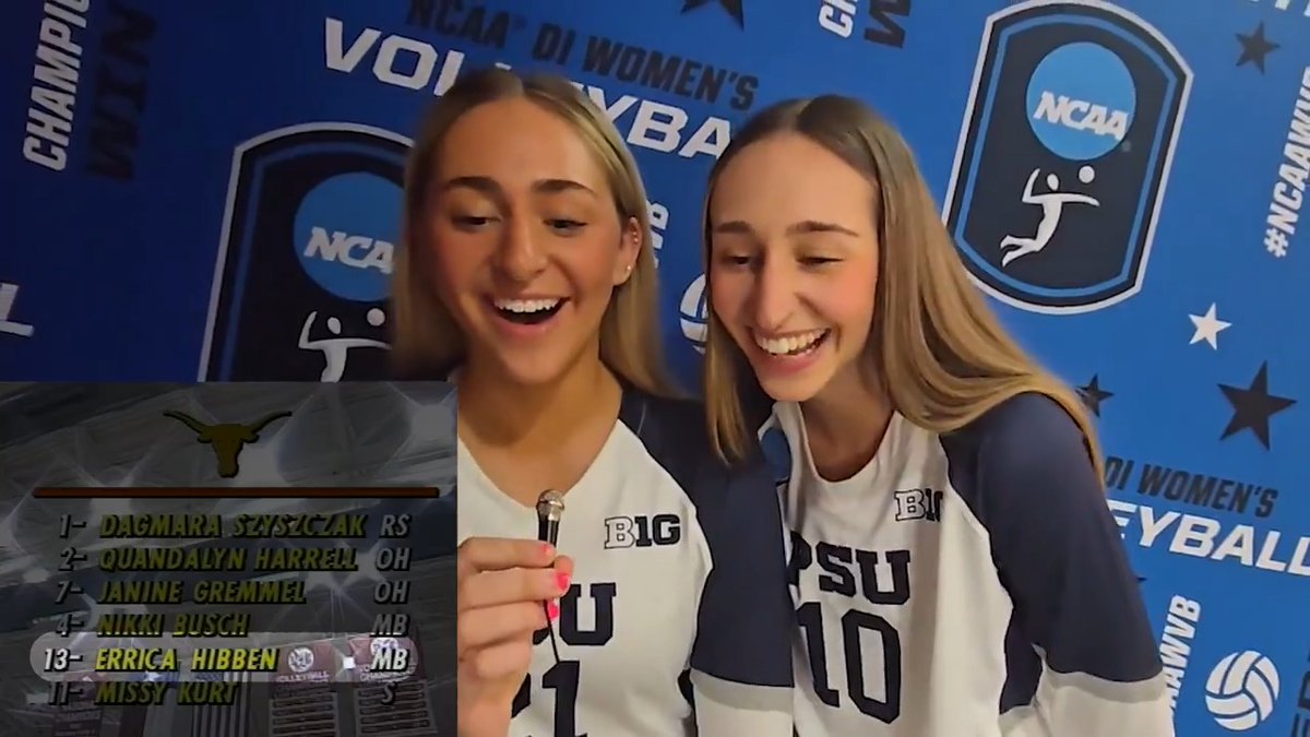 "I've never seen her play before!" ❤️ We surprised Izzy and Anjelina Starck with footage of their mom — Texas great Errica (Hibben) Starck — and their reactions were priceless. #NCAAVB x Penn State Women’s Volleyball