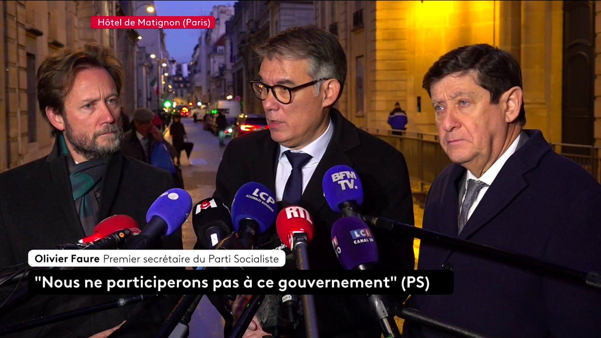 🔴🗣️"En l'état actuel des choses, nous n'avons pas trouvé de raisons de ne pas le censurer." Au tour d'Olivier Faure de s'exprimer à la sortie de la réunion à Matignon. #franceinfo #canal27