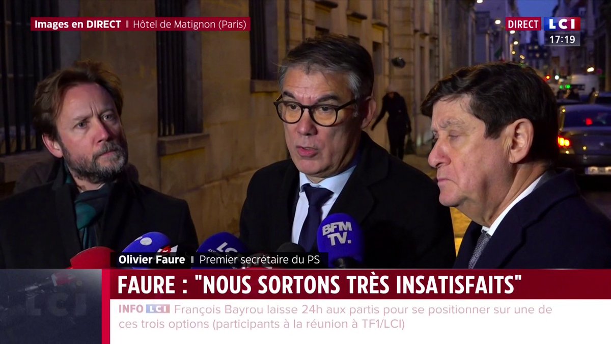 💬 "Nous sommes vraiment consternés par la pauvreté de ce qui nous est proposé ." regrette le Premier secrétaire du PS Olivier Faure
