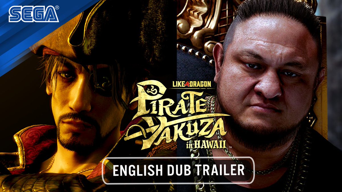 Ahoy there! Here be yer first look (and listen) at the English dub for Like a Dragon: Pirate Yakuza in Hawaii, available at launch on Feb 21st🏴☠ 🔪 Goro Majima - Matthew Mercer 💵 Raymond Law - Samoa Joe 🧭 Noah Rich - Maya Aoki Tuttle ⚓ Jason Rich - Jeremy Brandt 👨🍳 Masaru Fujita - Brent Mukai➡️DLC Indy! 🐯 Taiga Saejima - James Kirkland 👑 Queen Michele - Debra Wilson