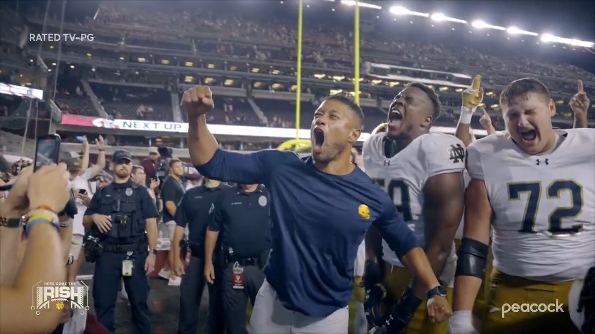 On the eve of the start of the CFP, relive the journey that led Notre Dame Football to tomorrow's First Round game. New episodes of Here Come The Irish are now available exclusively on Peacock → #GoIrish