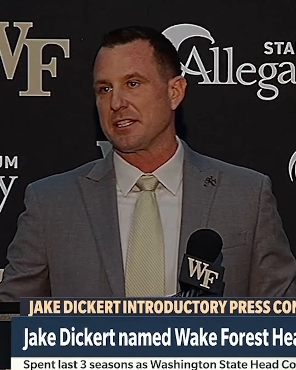 "Your best is required here in everything you do at Wake Forest." Jake Dickert on the Wake Forest Football standard ๐ฉ
