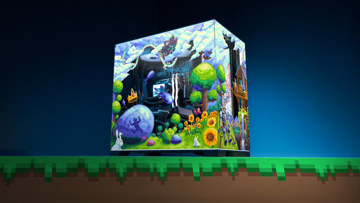 🌳 Gear up with pixel perfect designs. 🌳 Starforge and @terraria_logic have crafted NEW deskmats, NEW wallarts, and a NEW adamantite* reinforced PC Case. Available now! 🗡️ *Not actually made out of adamantite.