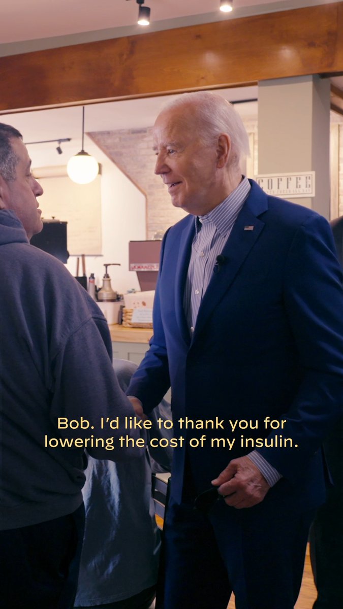 Thanks to my Inflation Reduction Act, we’ve made historic progress lowering health care costs: $35 for insulin, $35 for inhalers, a $2,000-a-year cap on prescription drugs for Medicare recipients, and more.