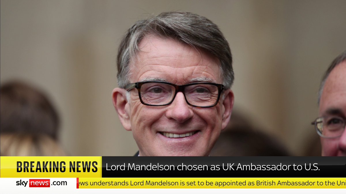 BREAKING: Peter Mandelson is set to be appointed as the UK's new ambassador to Washington, Sky News understands. Mark Stone has the latest 👇 📺 Sky 501, Virgin 602, Freeview 233 and YouTube