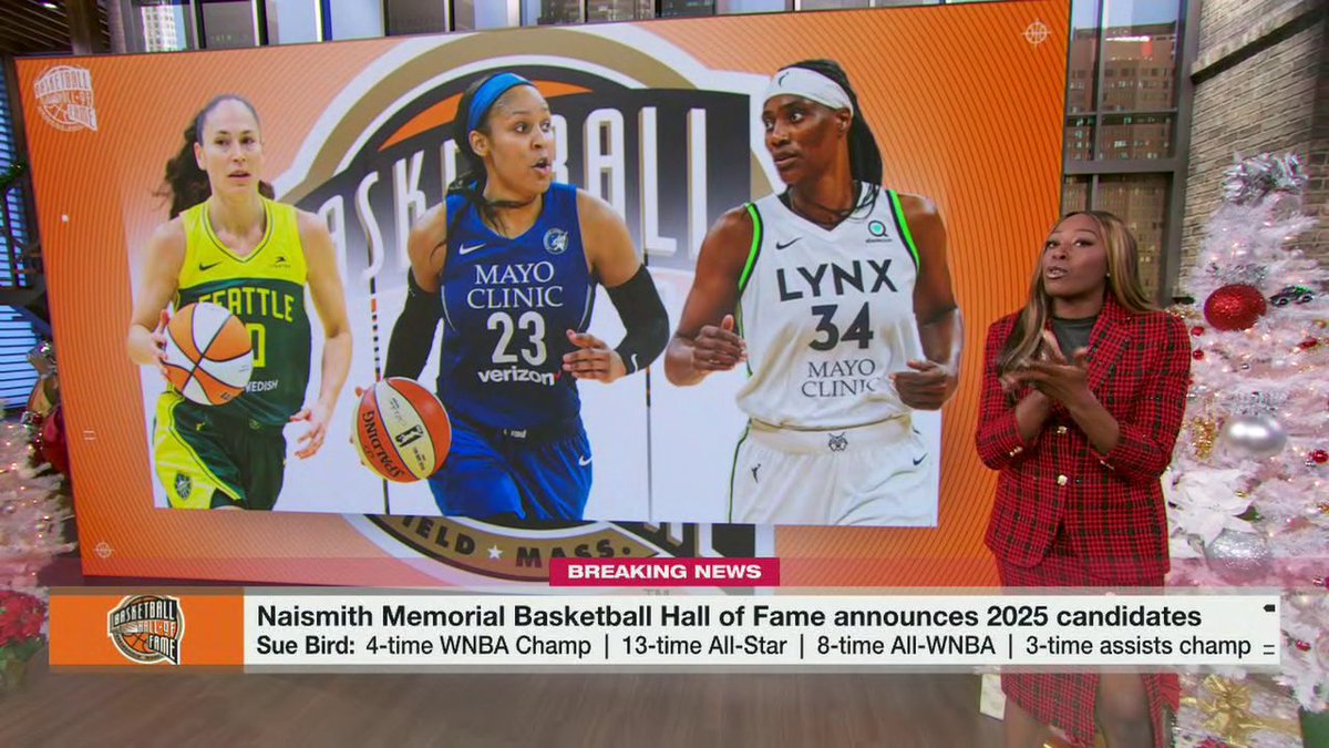 Introducing the nominees for the Basketball Hall of Fame Class of 2025 👏 Chiney Ogwumike on how nominees Sue Bird, Sylvia Fowles, and Maya Moore left the game better than they found it 🙌