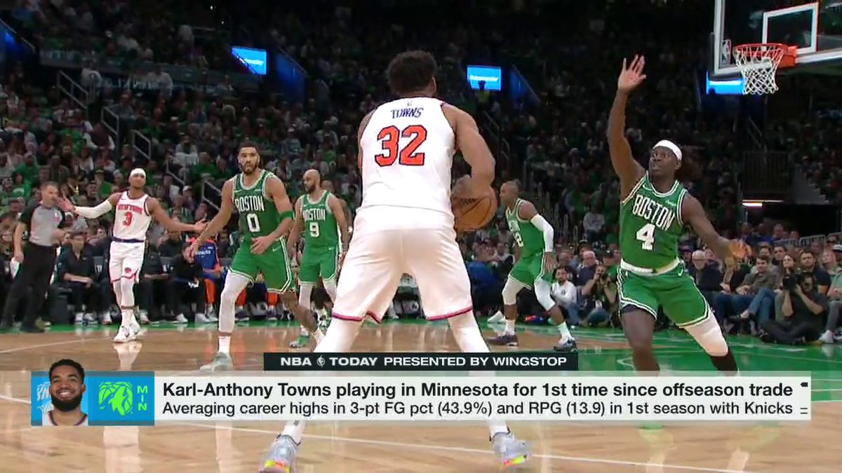.Brian Windhorst on Karl Anthony-Towns' first game in Minnesota since being traded to the Knicks 👀 "He's happy and thriving in New York ... but I also think that some of him remains in Minnesota." ❤️