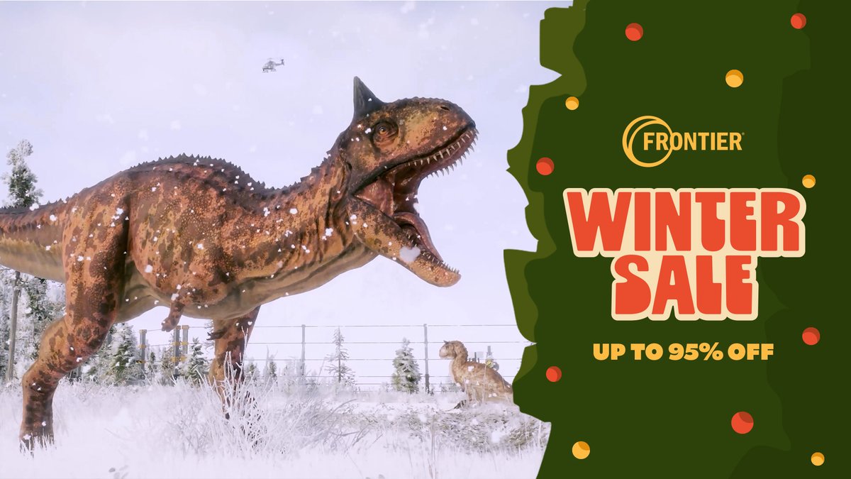 Save up to 80% off the Jurassic World Evolution Franchise and up to 95% off the entire Frontier games library in the Steam Winter Sale!