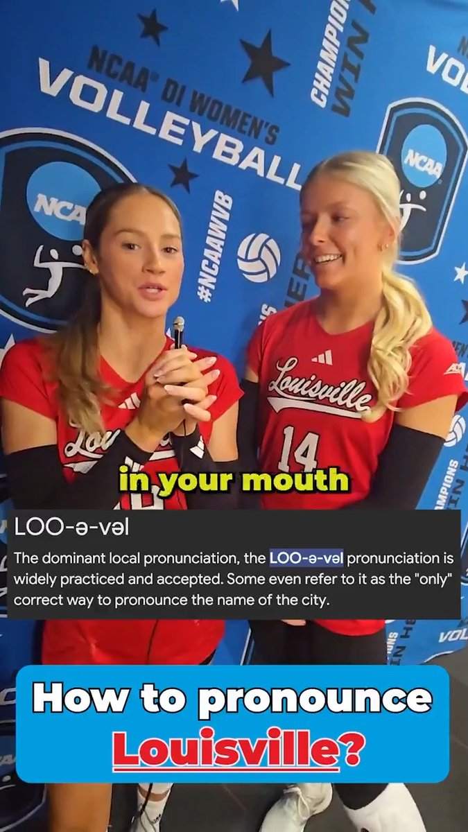 Louisville natives ➡️ Louisville Volleyball stars Elena Scott and Anna DeBeer get to play for a national title in their hometown city for their hometown school. #NCAAWVB