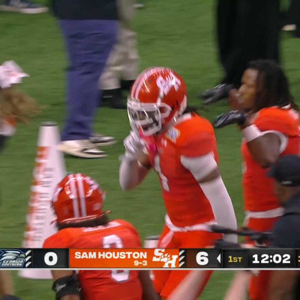 SAM HOUSTON PICK-SIX GETS THE SCORING STARTED IN THE R+L CARRIERS NEW ORLEANS BOWL‼️ 📺: ESPN2