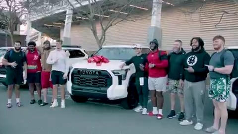 Brock Purdy took care of his offensive linemen for Christmas: