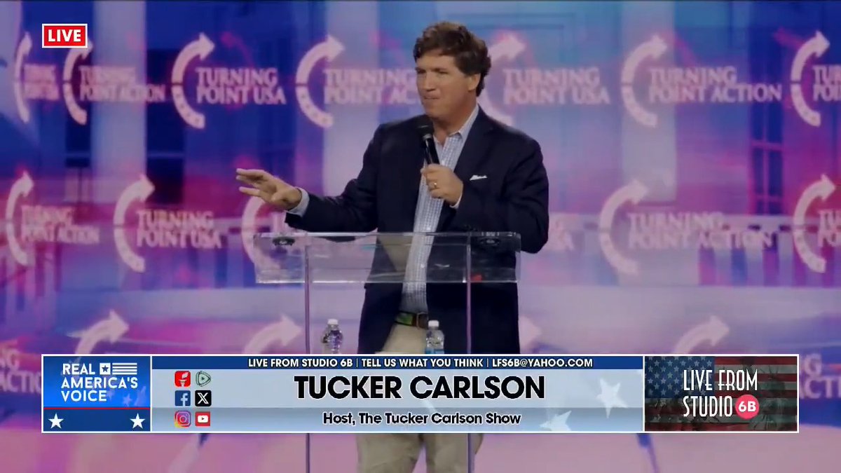 "THE LONG ERA OF DARKNESS IS OVER." - Tucker Carlson Turning Point USA