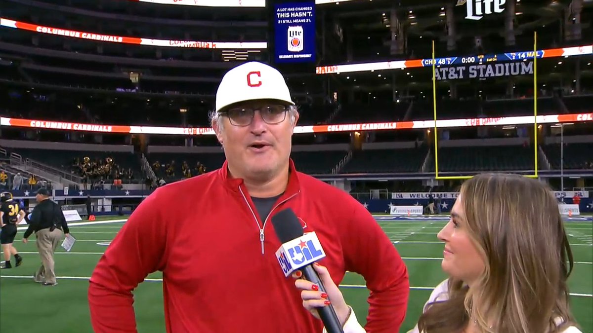 "It doesn't even feel real to be honest with you." Matt Schobel's Columbus squad, led by his son Adam, now has the school's first ever #UILState title. Watch on the FanDuel Sports Network. #TXHSFB #Dctf #Columbus #TexasFootball