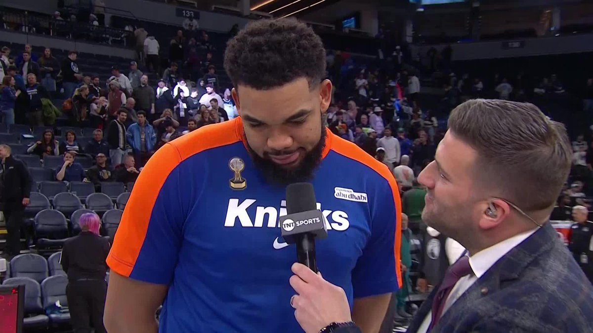 "Nah, Shaq and Charles, they'll talk about it" 😂 Karl-Anthony Towns had jokes for the Inside Crew in his postgame convo with Jared Greenberg 😆
