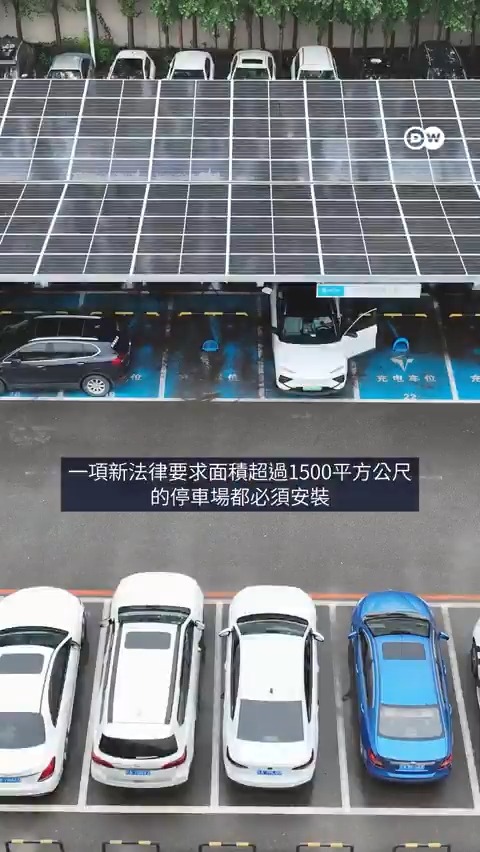 法国的太阳能停车场 法国将强制规定大型停车场上方必须安装太阳能板,违者可能面临每年高达4万欧元的罚款。DW Global Ideas & Environment