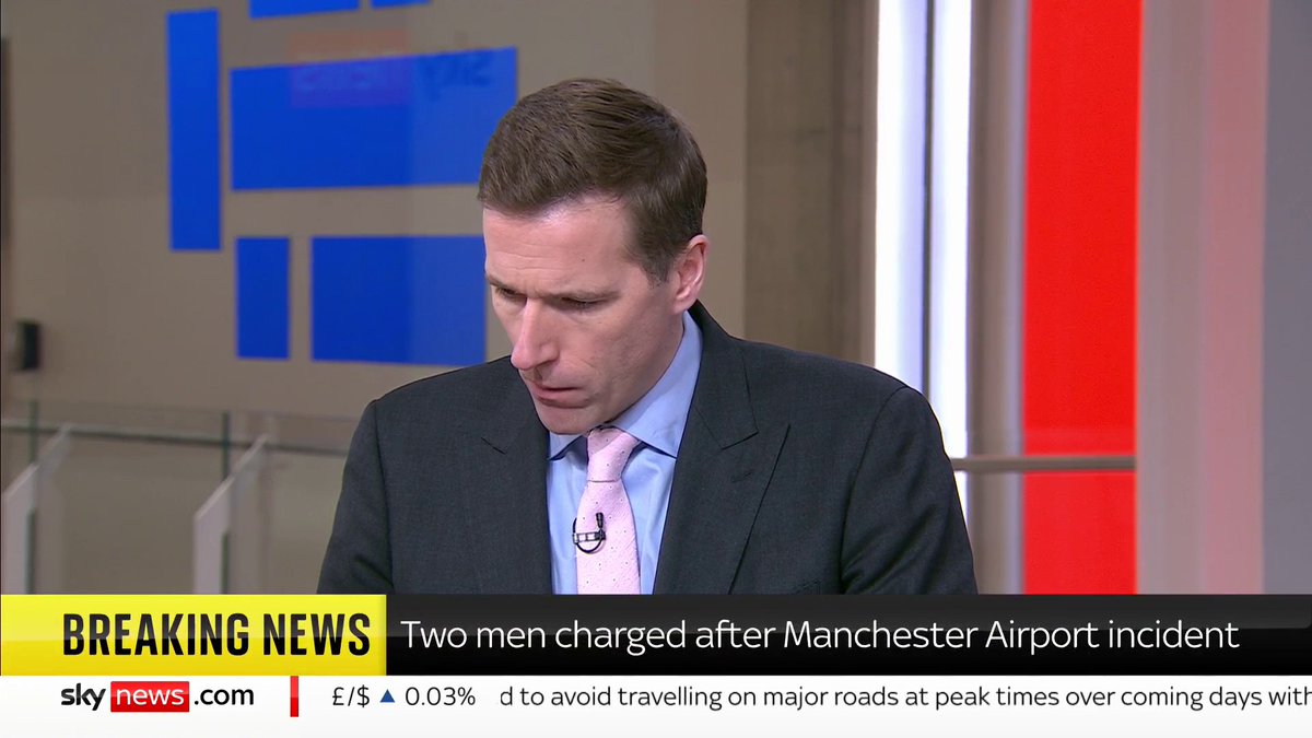 BREAKING: Two men have been charged with offences after an incident at Manchester Airport on 23 July 2024. The Crown Prosecution Service has charged them with assaults on police officers. No police officers will be charged. 📺 Sky 501