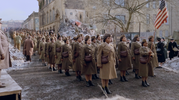 During World War II, the only US Women's Army Corps unit of color stationed overseas took on an impossible mission. The Six Triple Eight, starring Kerry Washington and directed by Tyler Perry, is now playing.