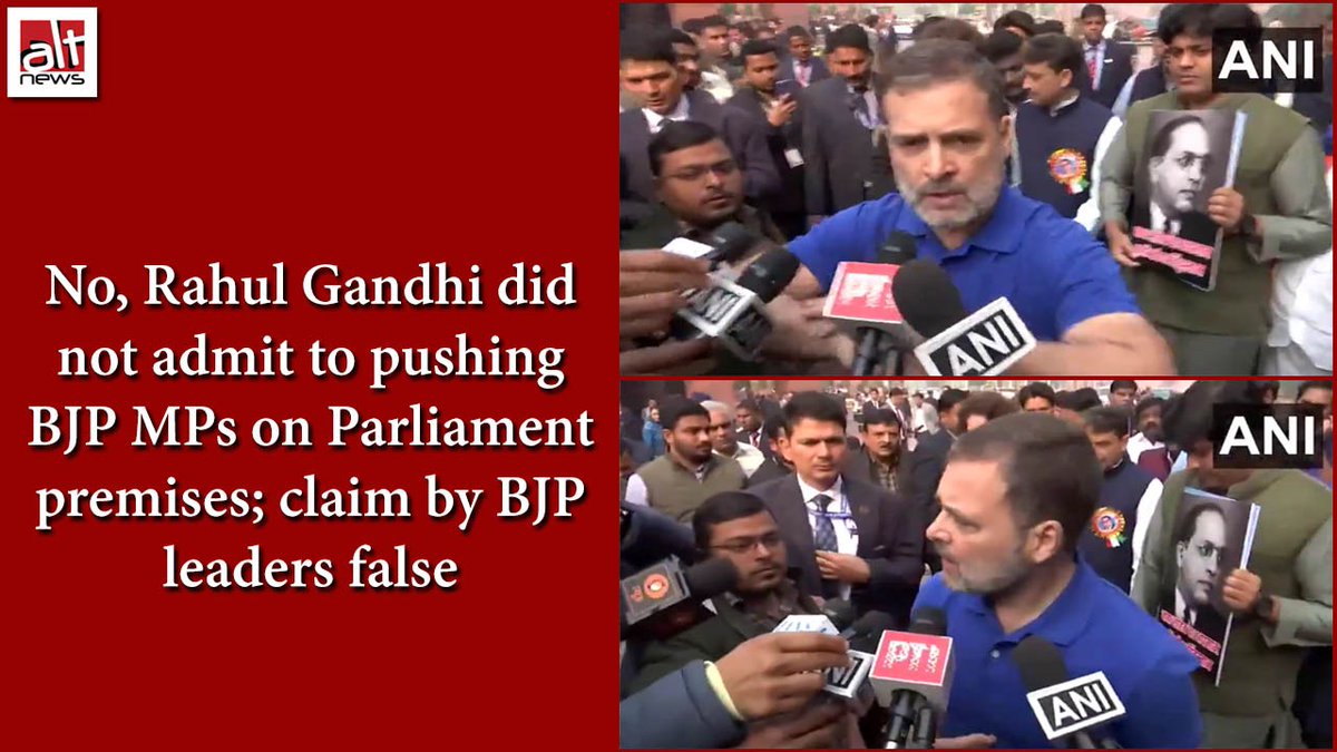 After the Dec 19 chaos in Parliament, BJP leaders shared a video of Rahul Gandhi speaking to the media and distorted its context to FALSELY claim that he had admitted to pushing BJP leaders. What did Gandhi say? How did the BJP manipulate it? Find out: