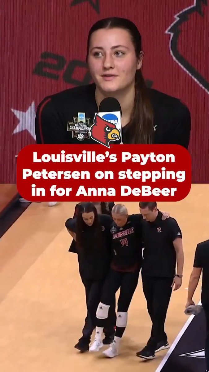 Ice in her veins 🥶 Payton Petersen stepped in for an injured Anna DeBeer in Louisville Volleyball's semifinal win over Pitt. #NCAAWVB