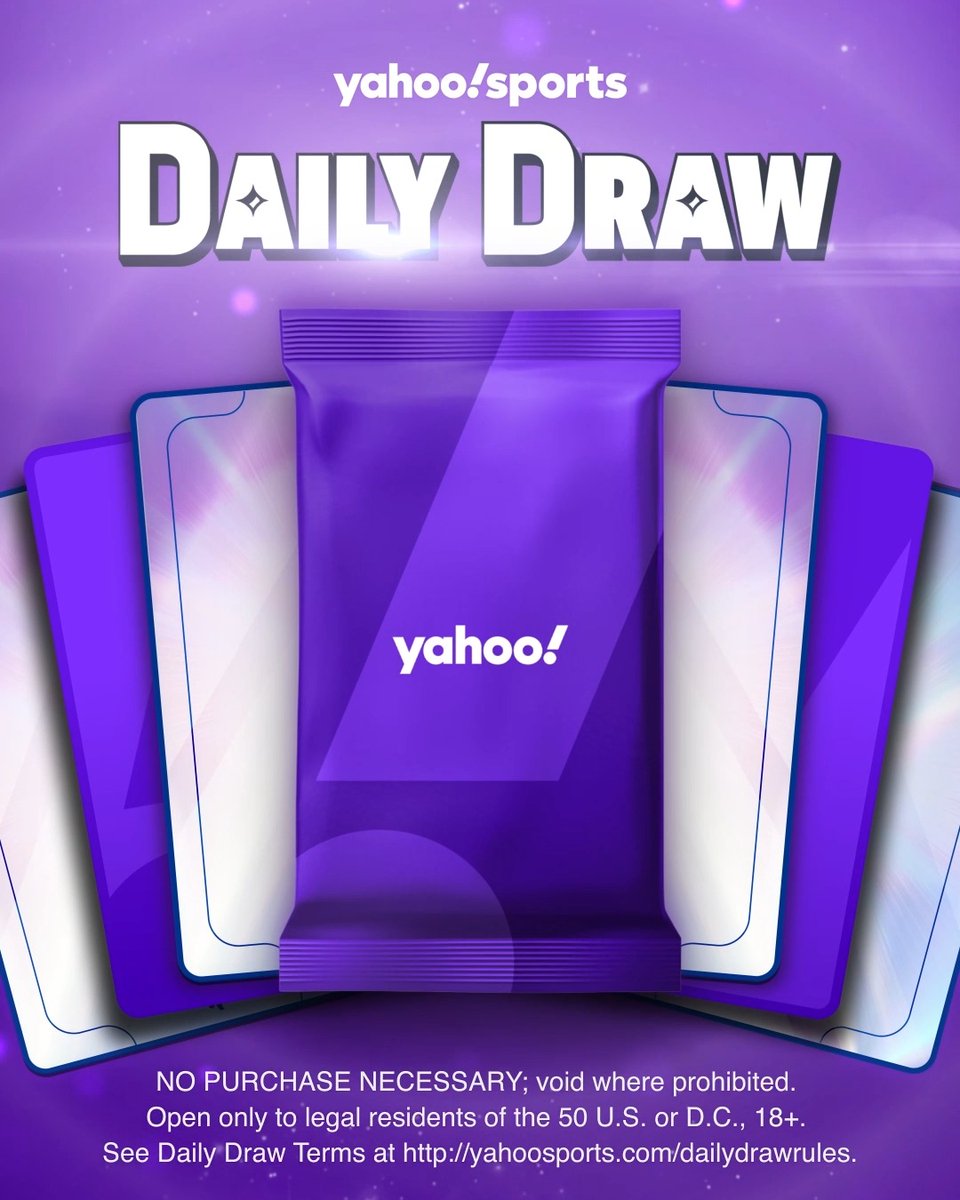 Daily Draw is here! A new free-to-play daily sports game in the Yahoo Sports app. To play: 1. Go to the Yahoo Sports app: 2. Open a pack of 6 cards, each with an outcome from the sports game of the day. 3. Pick the 4 outcomes you think will happen and earn points if you predict correctly. 4. Compete for a top 3 leaderboard spot to win a daily cash prize. NO PURCHASE NECESSARY; void where prohibited. Open only to legal residents of the 50 U.S. or D.C., 18+. See Daily Draw Terms at