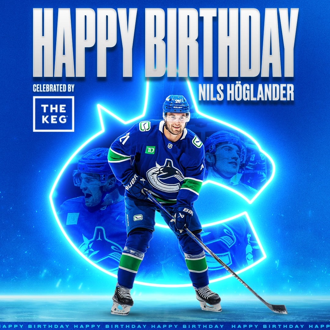 Join us in celebrating Nils Höglander's birthday today! 🥳 #Canucks | The Keg