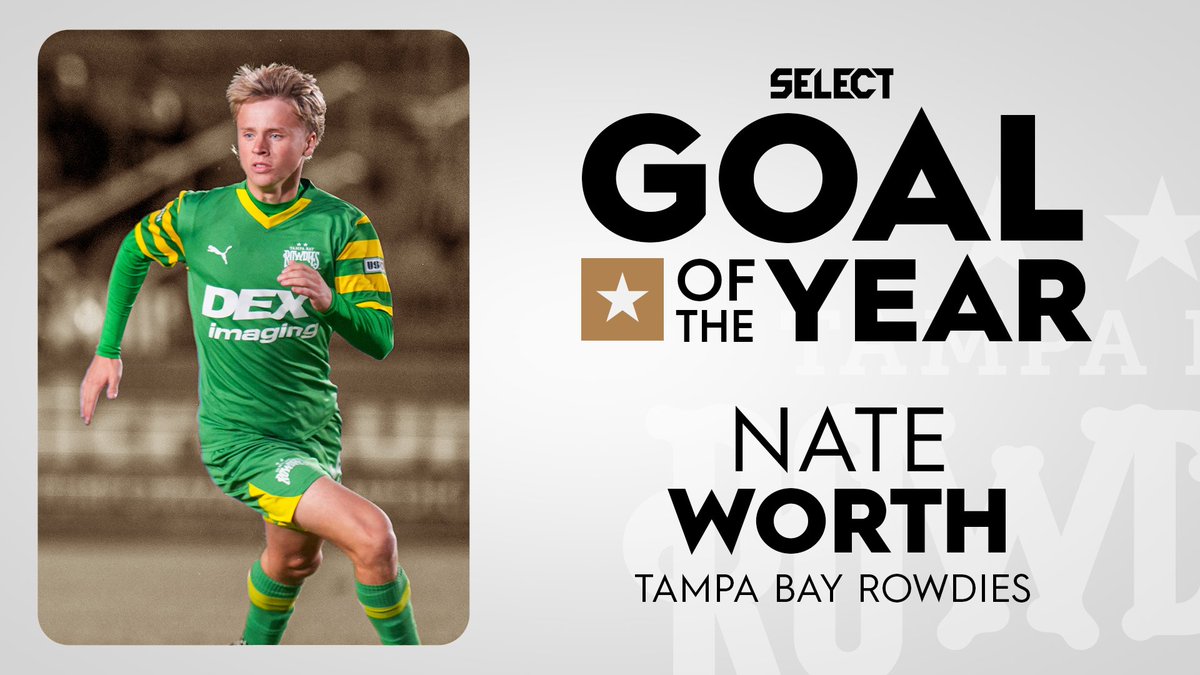 𝐓𝐞𝐞𝐧𝐚𝐠𝐞 𝐬𝐞𝐧𝐬𝐚𝐭𝐢𝐨𝐧 🤩 Nate Worth of the Tampa Bay Rowdies has won the Select Sport America Goal of the Year!