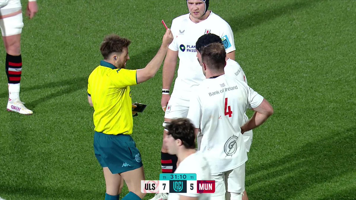 A red card for Ulster's Tom O'Toole 🟥 And a potentially game-changing moment 👀