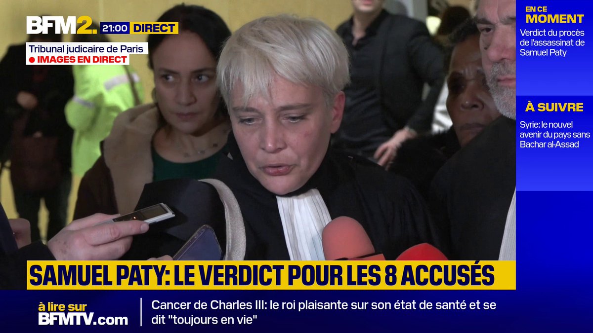 💬"On devrait tous avoir honte de ce qu'on a fait dans cette affaire" L'une des avocates de la défense, s'exprime sur les peines prononcées au verdict du procès Samuel Paty