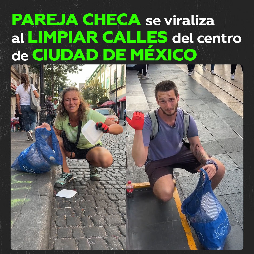 Pareja checa enseña a mexicanos cómo mantener sus calles limpias Una pareja de la República Checa, se convirtieron en una sensación en redes sociales con un video donde dan una lección a residentes de Ciudad de México sobre cómo mantener limpias sus calles.