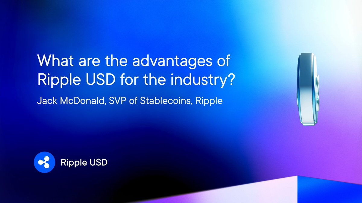 Built for businesses. Accessible to everyone. The next evolution of stablecoins is here. Jack McDonald, Ripple’s SVP, Stablecoins, explains how $RLUSD brings trust, utility, and stability to the industry.