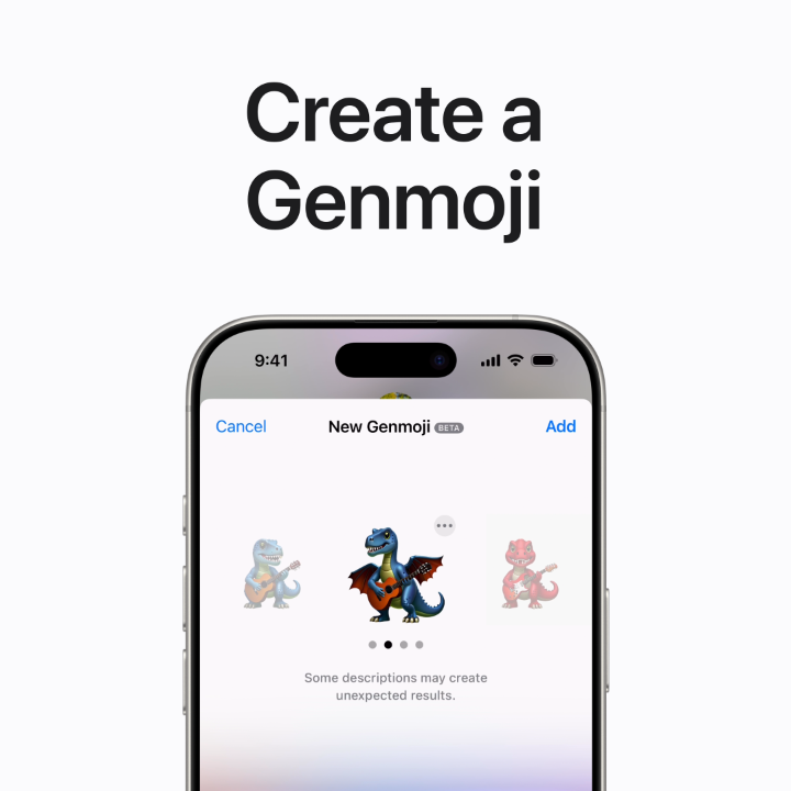An alligator playing hockey? A UFO over the Grand Canyon? A dinosaur holding a guitar? With Genmoji, the only limit is your imagination. Here’s how they work in iOS 18.2 on supported devices with #AppleIntelligence enabled.